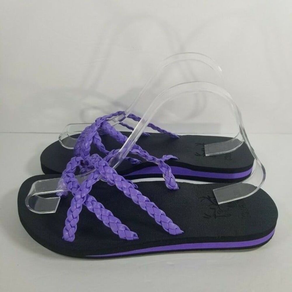 KUAILU Womens 10 Purple Yoga Foam Flip Flops Arch Non-Slip Thong Sandals